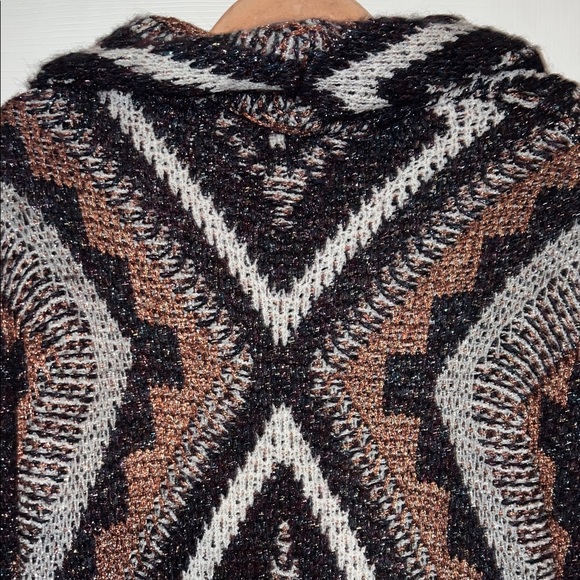 MNG MANGO Rare Oversized Chunky Knit Glittery Boho Cardigan - Picture 13 of 16